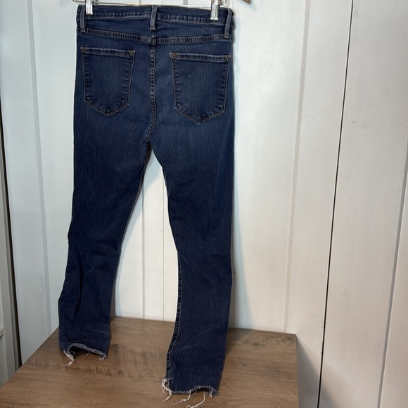 Frame Denim | Le Skinny de Jeanne Crop Dark Blue Jeans - distressed - 29 - Picture 6 of 6